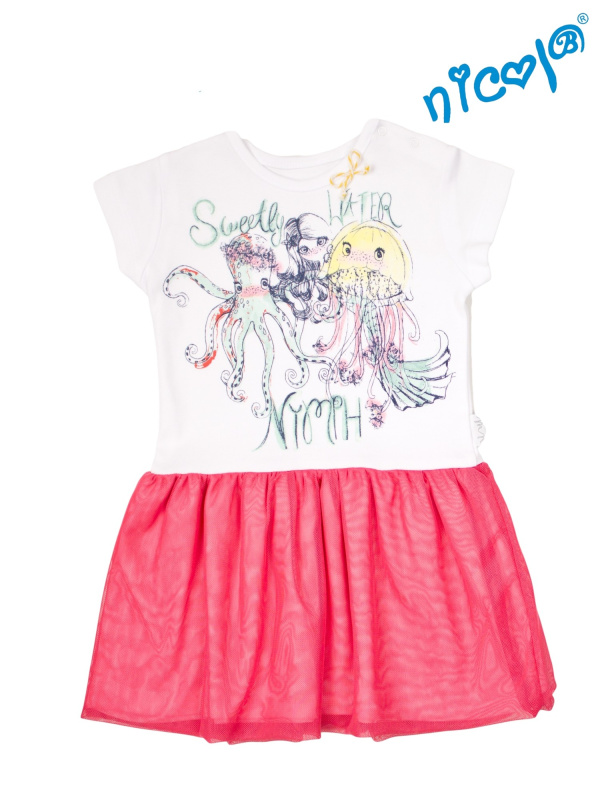 Dětské šaty , Mořská víla - červeno/bílé, vel. 122