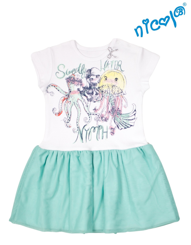 Dětské šaty , Mořská víla - zeleno/bílé, vel. 116