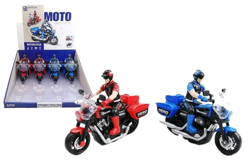Motocyklista na motorce se světelnými a zvukovými efekty 16 cm