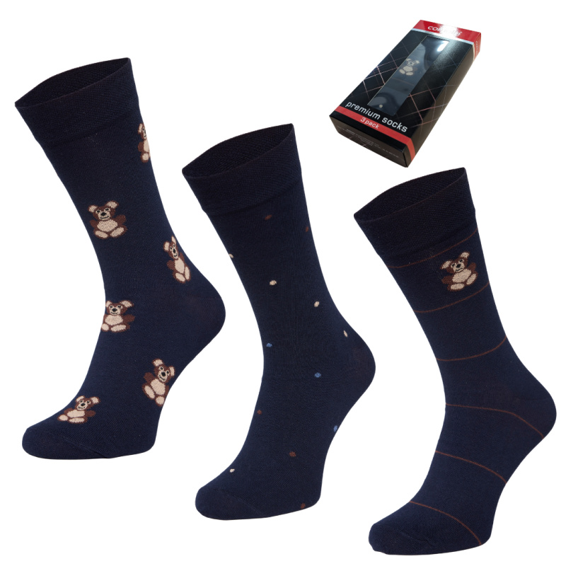 Ponožky Cornette Premium A64 pack Barva: Modrá - tmavě, Velikost: 42-44