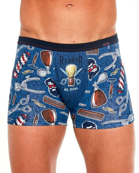 Boxerky Cornette Tattoo 280/199 Barber Barva: Modrá, Velikost: XL