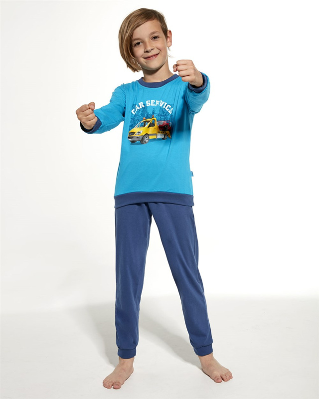 Chlapecké pyžamo Cornette Car service Kids 477/130 Barva: Modrá, Velikost: 110-116