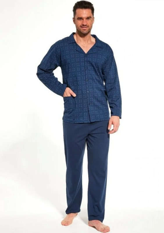 Pánské pyžamo Cornette 114/57 3xl Tm. modrá