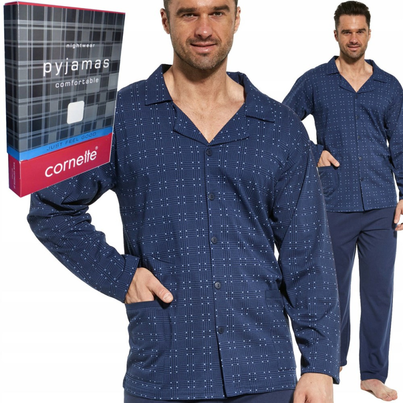 Pánské pyžamo Cornette 114/59 Barva: Modrá, Velikost: 2XL