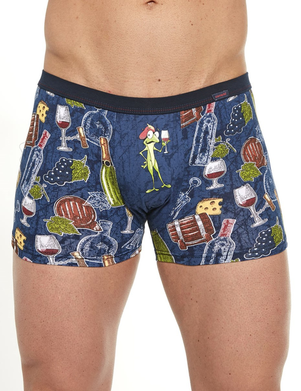Boxerky Cornette Tattoo 280/211 Red Wine Barva: Modrá, Velikost: M