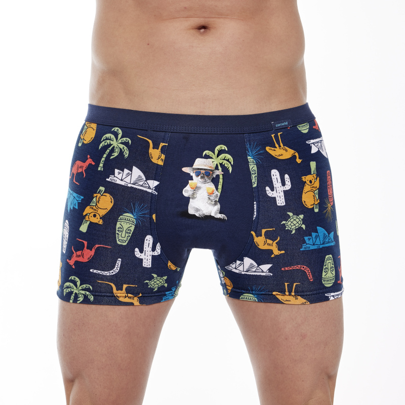Boxerky Cornette Tattoo 280/229 Koala Barva: Modrá - tmavě, Velikost: XL