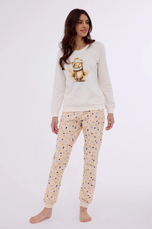 Dámské pyžamo DR 671/377 SWEET BEAR ECRU L