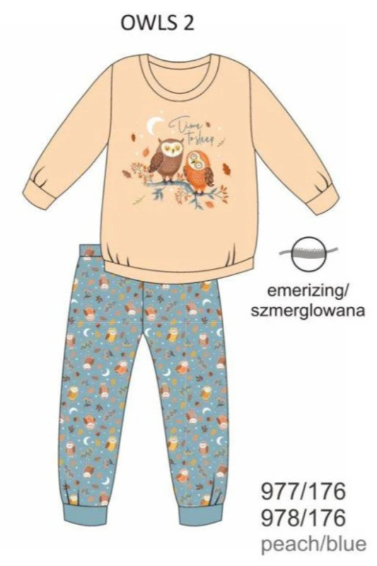 Dívčí pyžamo GIRL KIDS DR 977/176 OWLS 2 oranžová 92
