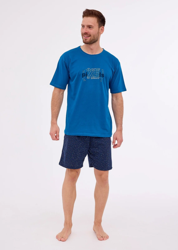 Pyžamo Cornette 326/274 Pixels kr/r S-2XL pánské námořní M