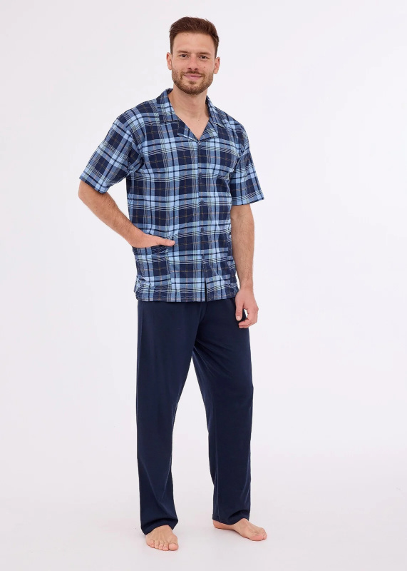 Pyžamo Cornette 318/52 cr/r 3XL-5XL pánské rozepínací tmavě modrá 5XL
