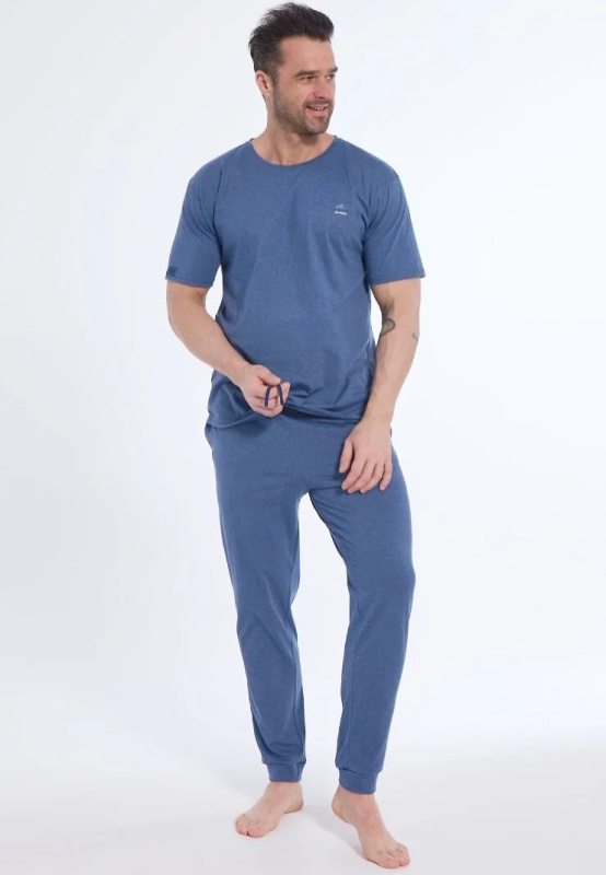 Pyžamo Cornette 462/287 Lofoten kr/r M-2XL pánské džínovina XXL