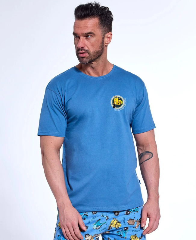 Pyžamo Cornette 326/172 Way Of Life kr/r 3XL-5XL pánské modrá 5XL