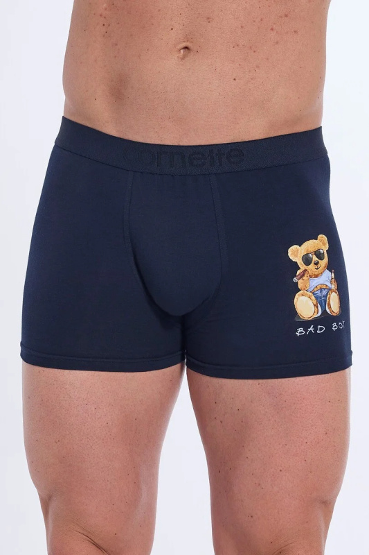 Boxerky Cornette Tattoo 280/246 "Bad Boy" Barva: Modrá - tmavě, Velikost: 2XL