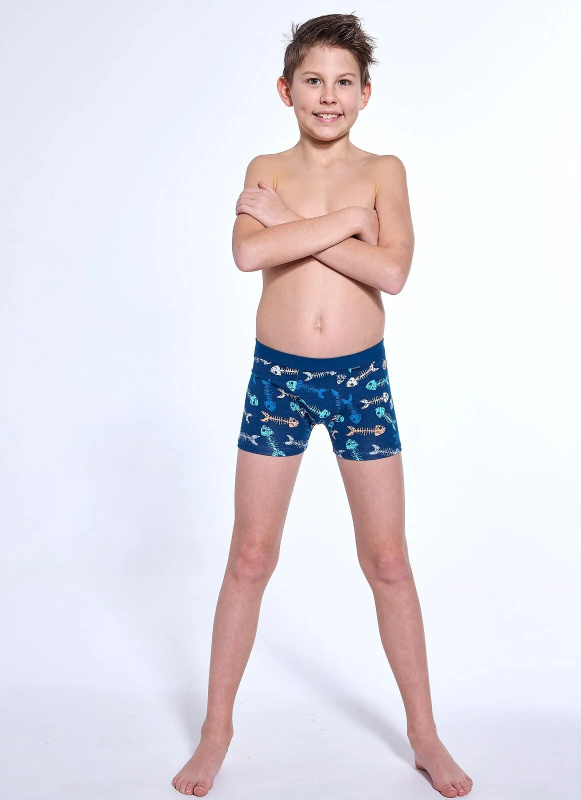 Chlapecké boxerky Cornette 700/146 "Fishbone" Young Barva: Modrá - tmavě, Velikost: 146-152