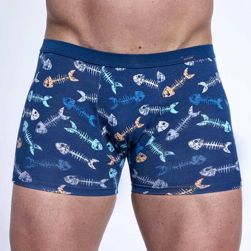 Boxerky Cornette Tattoo 280/247 "Fishbone" Barva: Modrá - tmavě, Velikost: 2XL