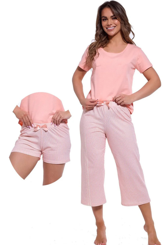 DÁMSKÉ PYŽAMO KR 466/322 CLEO růžová XL