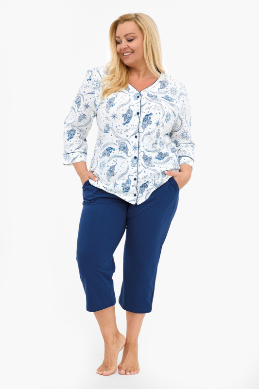 DÁMSKÉ PYŽAMO DR 162/446 KRISTIN 2 VELKÉ ECRU 3XL