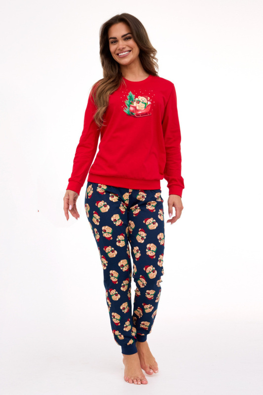 DÁMSKÉ PYŽAMO DR 671/422 TEDDY červená XXL