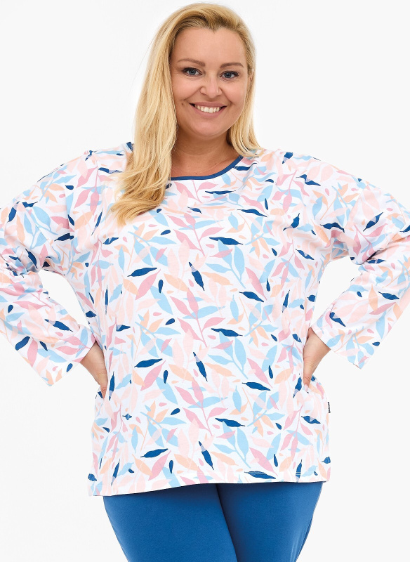 Pyžamo Cornette 392/451 Amelia long/r 3XL-5XL dámské růžová 5XL