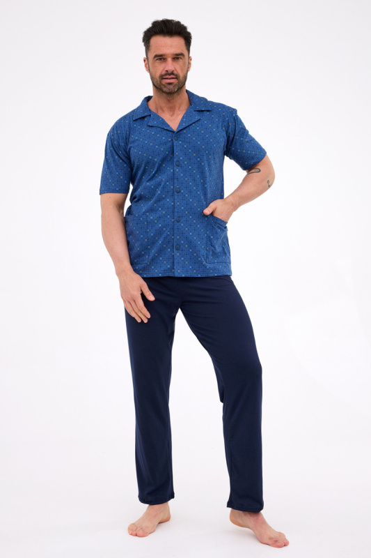 PÁNSKÉ PYŽAMO KR 318 BIG J/25 džínovina 3XL
