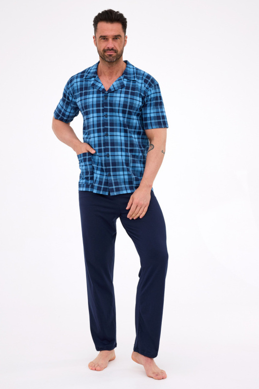 PÁNSKÉ PYŽAMO KR 318 BIG J/25 džínovina 3XL