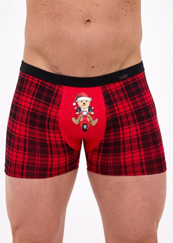 Boxerky Cornette 007/78 Teddy Rider Christmas S-2XL Ruda M