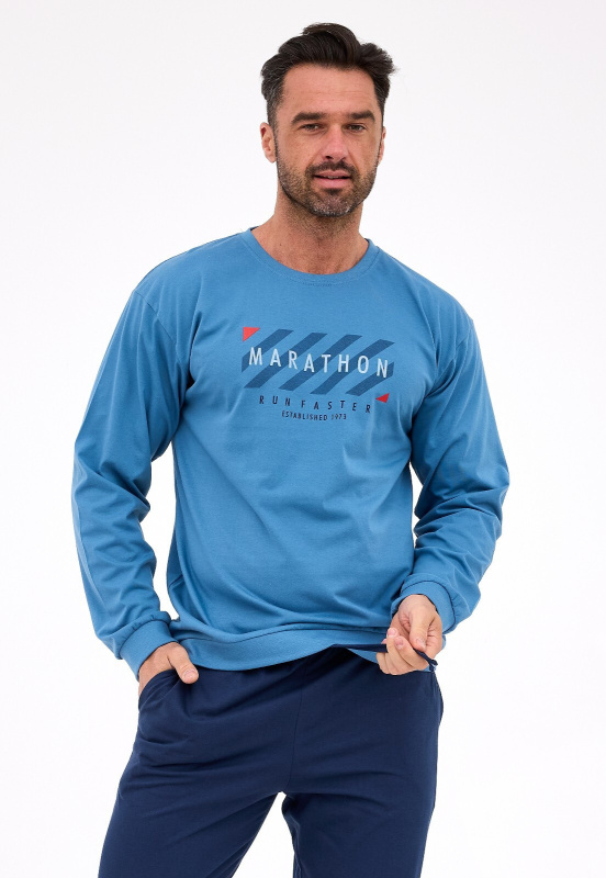 Pyžamo Cornette 322/301 Marathon long/r S-2XL pánské modrá S