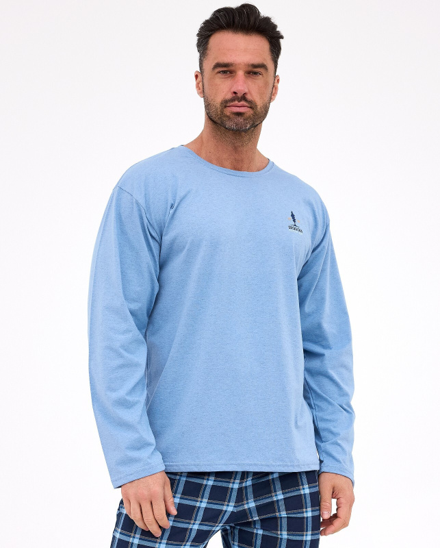Pyžamo Cornette 124/308 Sequoia long/r 3XL-5XL pánské modrá 5XL