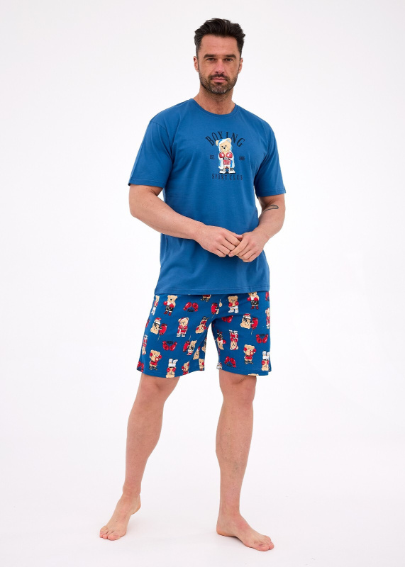 Pyžamo Cornette 326/296 Boxerky kr/r S-2XL džínovina L
