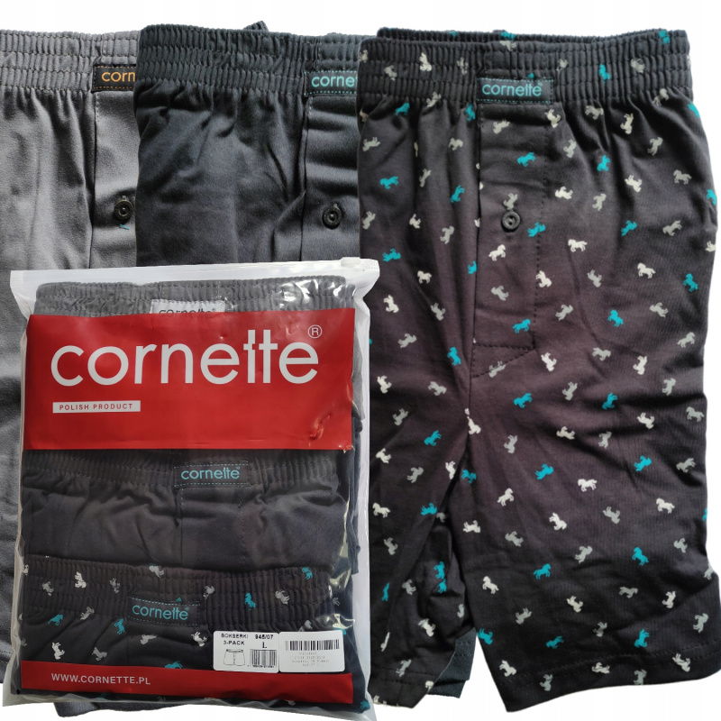 Trenýrky Cornette classic 945/07 3 pack Barva: Šedá, Velikost: XL