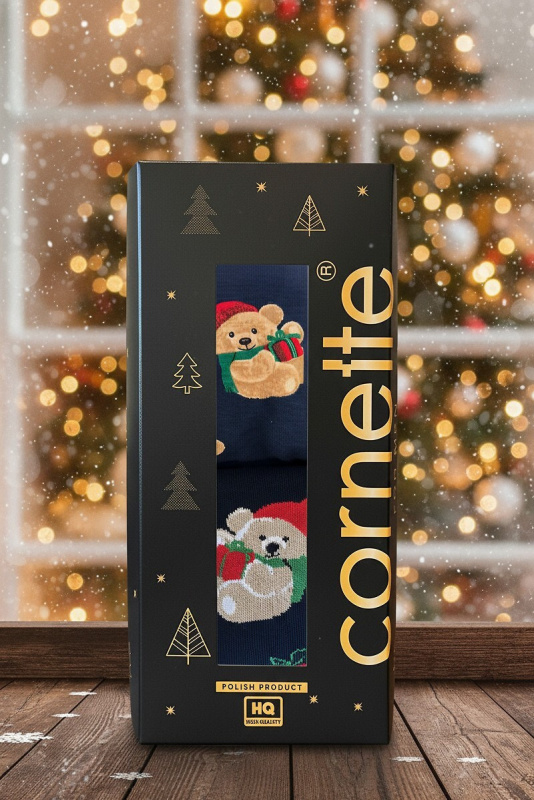 Cornette 914/02 Christmas Teddy set M-2XL tmavě modrá XXL