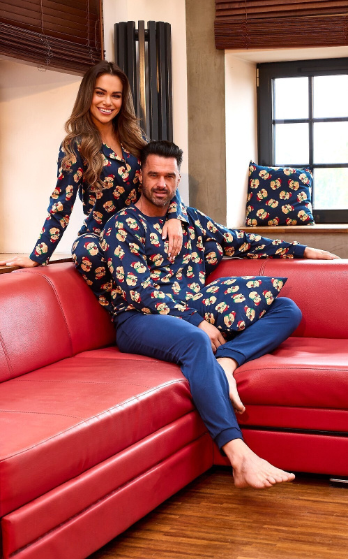 Cornette pyžamo 457/293 Teddy 6 l/r Christmas 3XL-5XL pánské tmavě modrá 3xl