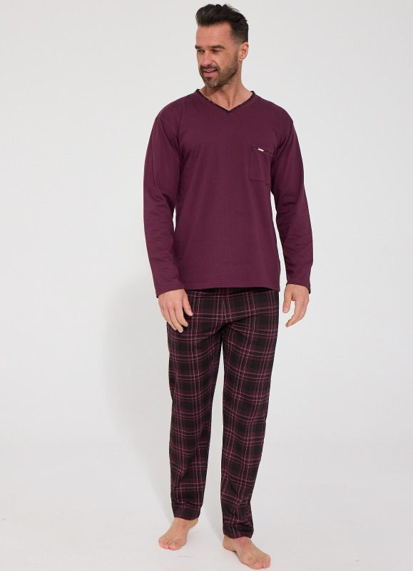 Pyžamo Cornette 122/334 Russell, krátký rukáv, velikosti S–2XL kaštanové S