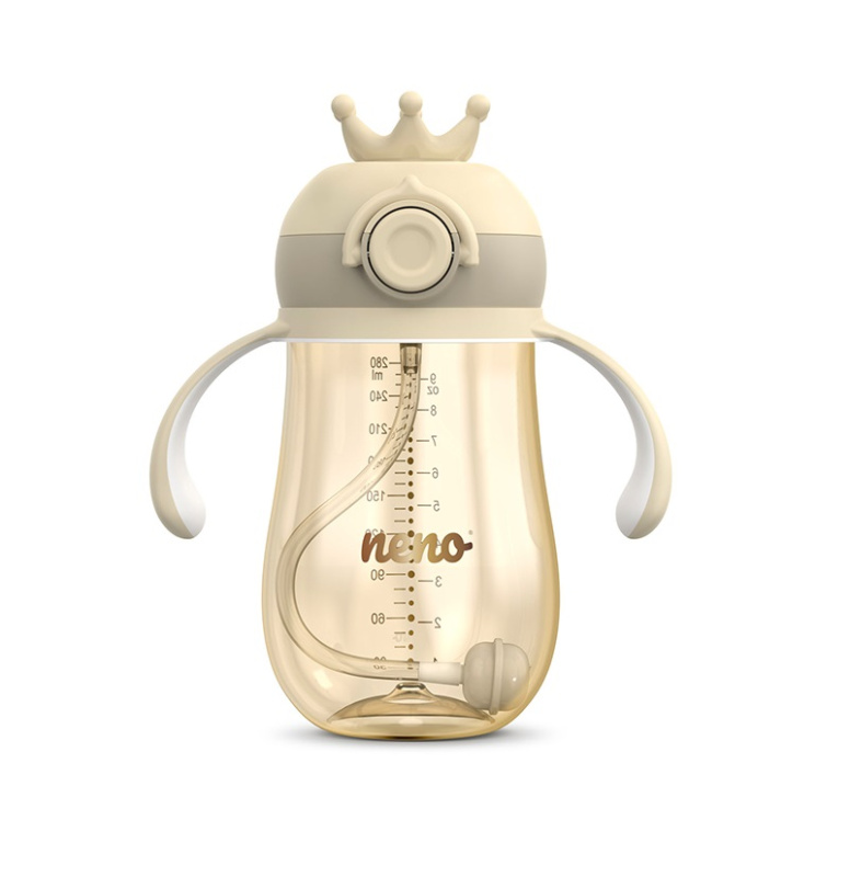 NENO Mio 2 12m+ tréninkový hrnek s brčkem Cream 280 ml