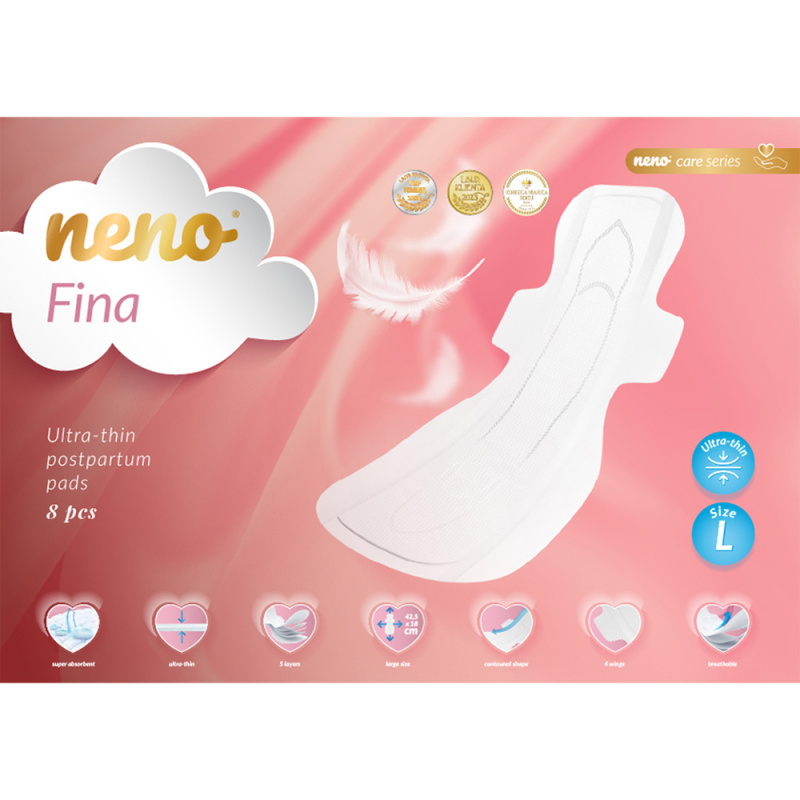 NENO Fina porodnické vložky velikost L Ultra-thin 8 ks