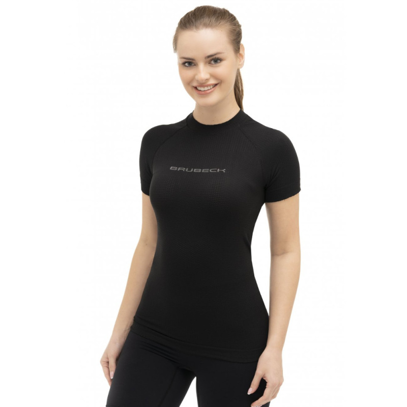Dámské triko Brubeck 3D Run PRO s krátkým rukávem Black S