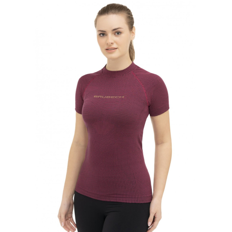 Dámské triko Brubeck 3D Run PRO s krátkým rukávem Fuchsia XL