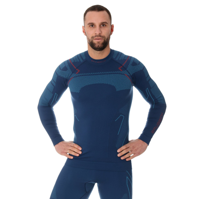 Pánské triko Brubeck Thermo s dlouhým rukávem Jeans XXL