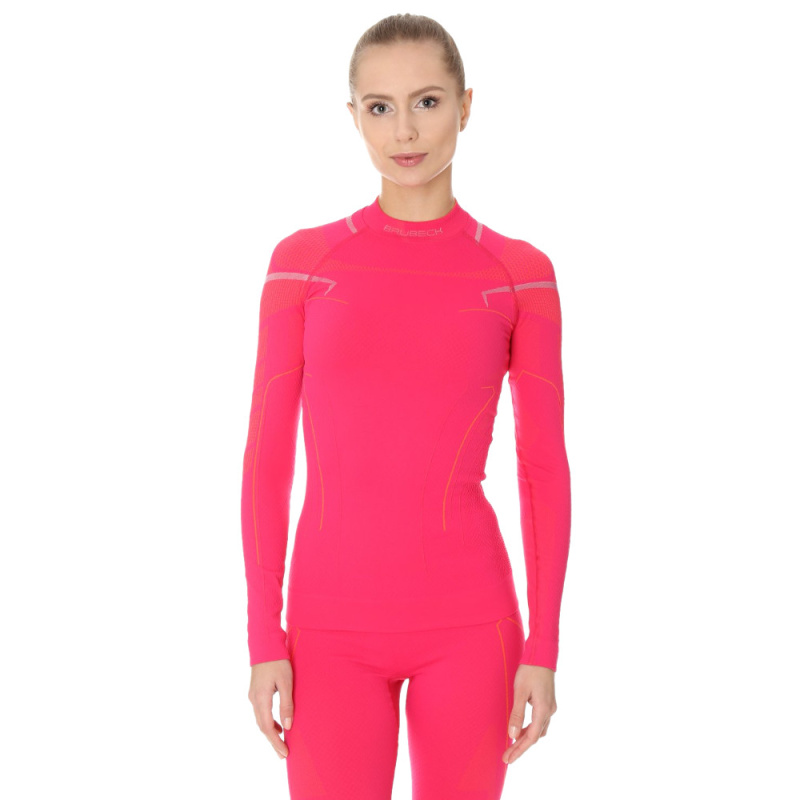 Dámské triko Brubeck Thermo s dlouhým rukávem Fuchsia S