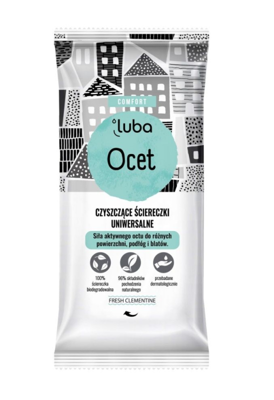 LUBA čistící ubrousky s octem - různé povrchy, 24 ks