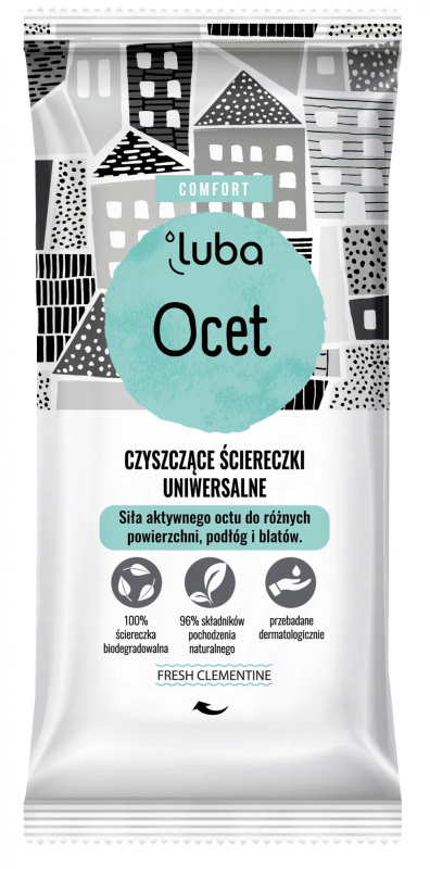 LUBA čistící ubrousky s octem - různé povrchy, 24 ks