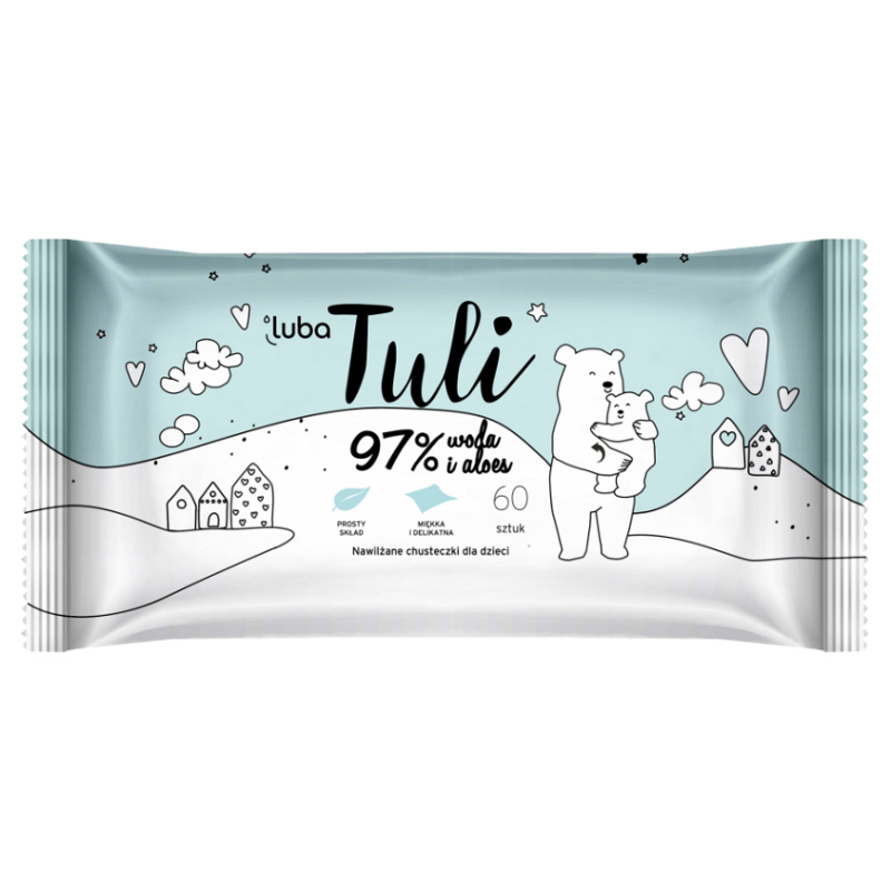 LUBA Tuli dětské vlhčené ubrousky s 97 % vody a aloe vera , 60 ks