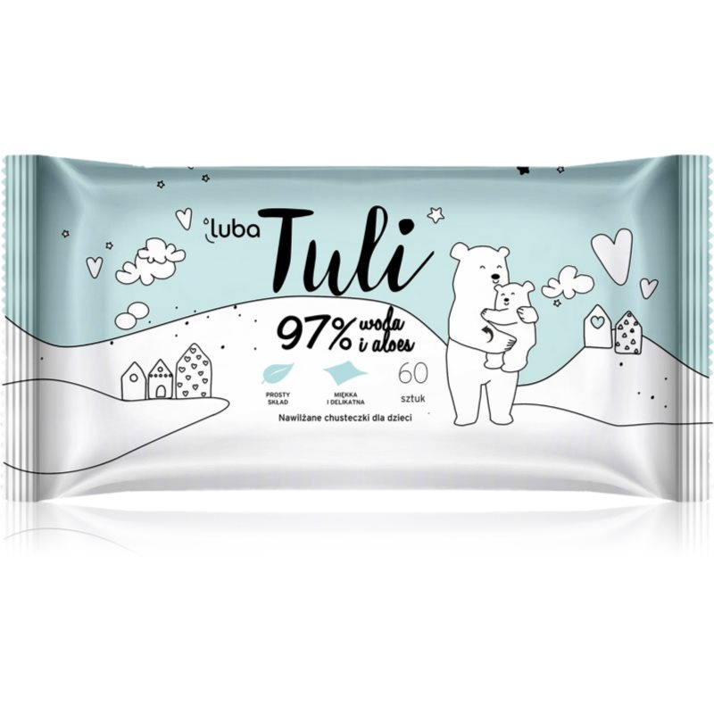 LUBA Tuli dětské vlhčené ubrousky s 97 % vody a aloe vera , 60 ks