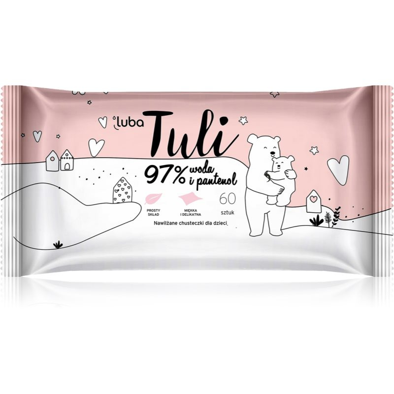 LUBA Tuli dětské vlhčené ubrousky s 97 % vody a panthenolem, 60 ks