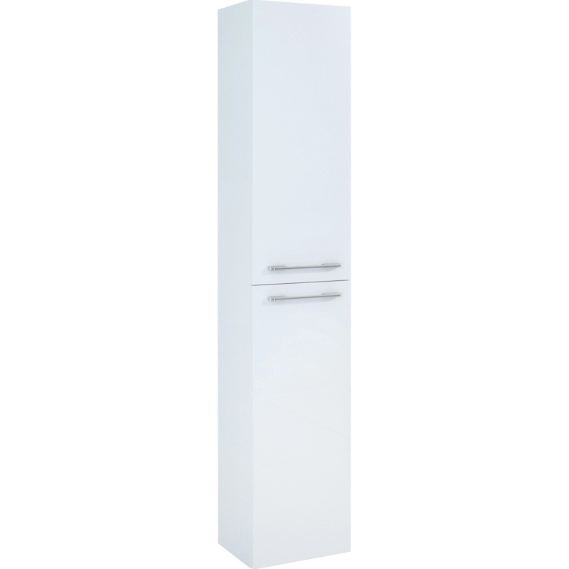 Maximus Vysoká skříňka Madrid, 2 dvířka, bílá + stříb. úch., 150 x 30 x 23,6 cm