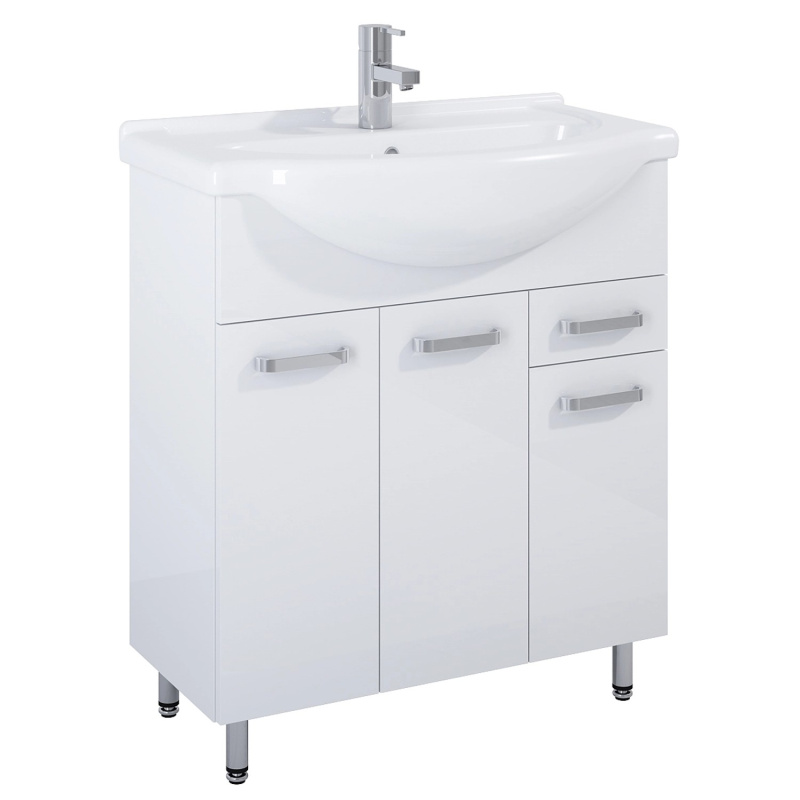 Maximus Skříňka pod umyvadlo Eve, 3 dvířka 1 zásuvka, lesklá bílá, 70 cm