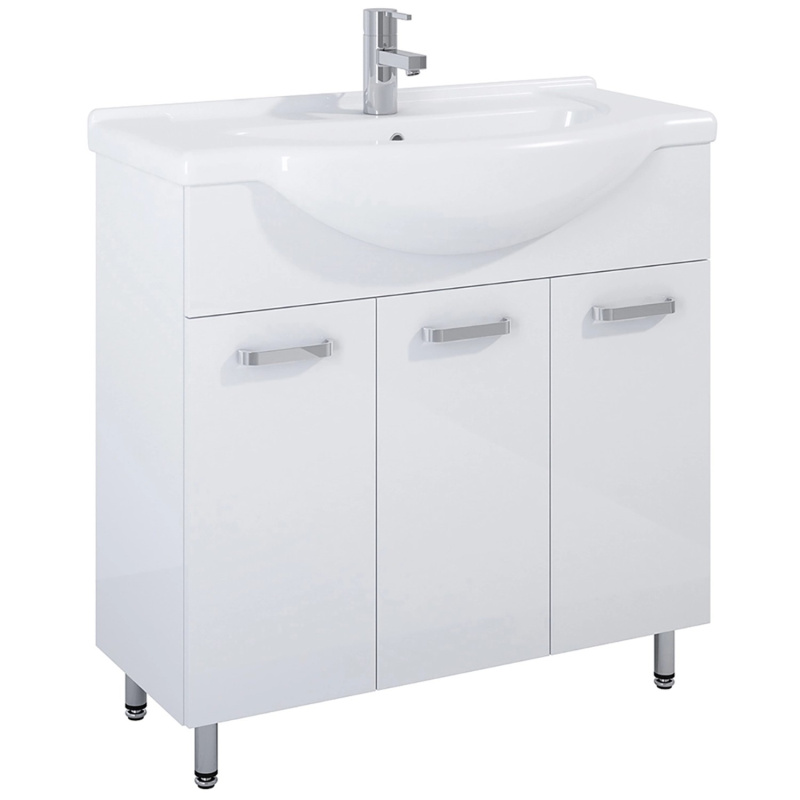 Maximus Skříňka pod umyvadlo Eve, 3 dvířka, lesklá bílá, 80 cm