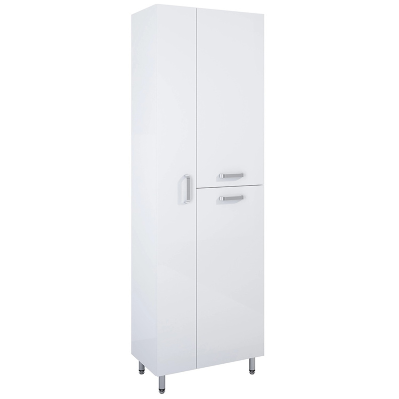 Maximus Vysoká koupelnová skříňka Eve, 3 dvířka, lesklá bílá, 60 cm