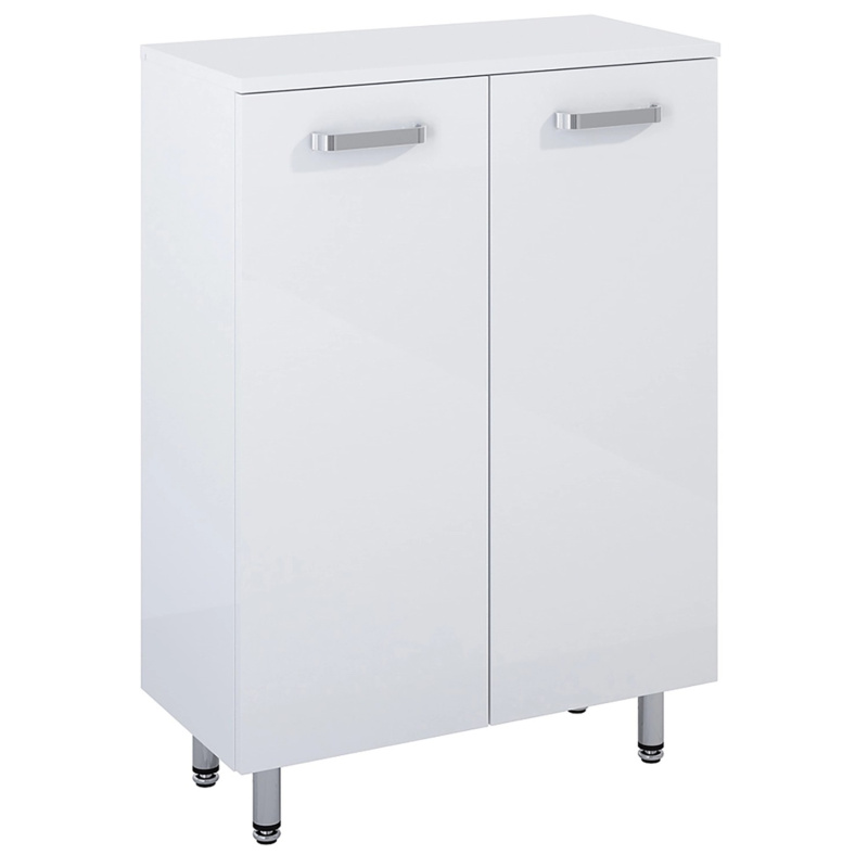 Maximus Spodní koupelnová skříňka Eve, 2 dvířka, lesklá bílá, 60 cm