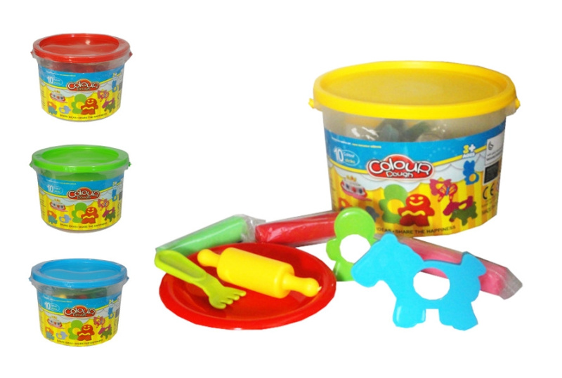 Sada modelíny pro děti v kyblíku – 10 barev s příslušenstvím